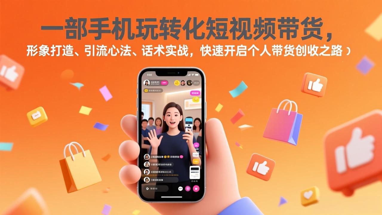 一部手机玩转化短视频带货，形象打造、引流心法、话术实战，快速开启个人带货创收之路-长青创习社
