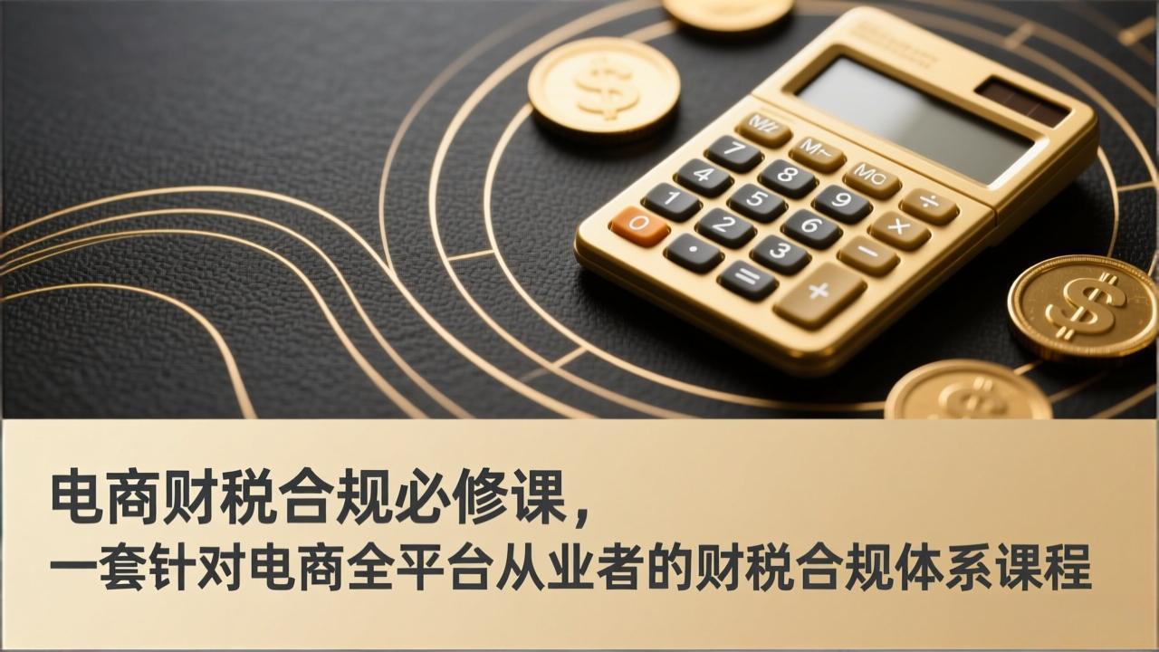 电商财税合规必修课，是一套针对电商全平台从业者的财税合规体系课程-长青创习社