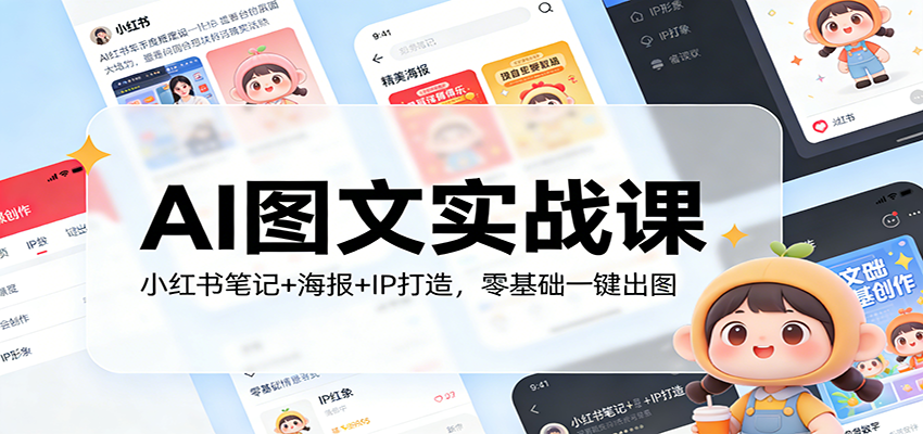 AI图文实战课：小红书笔记+海报+IP打造，零基础一键出图-长青创习社