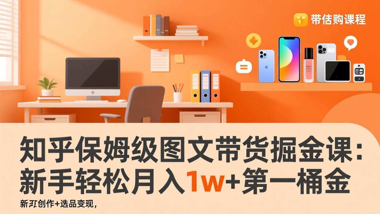 知乎保姆级图文带货掘金课：账号打造+爆文创作+选品变现，新手轻松月入1w+第一桶金-长青创习社