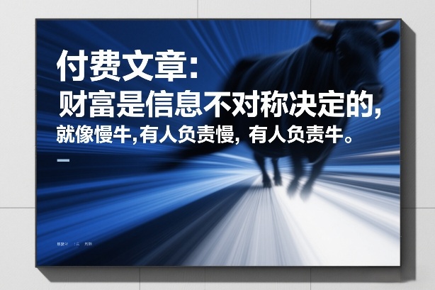 付费文章：财富是信息不对称决定的，就像慢牛，有人负责慢，有人负责牛-长青创习社