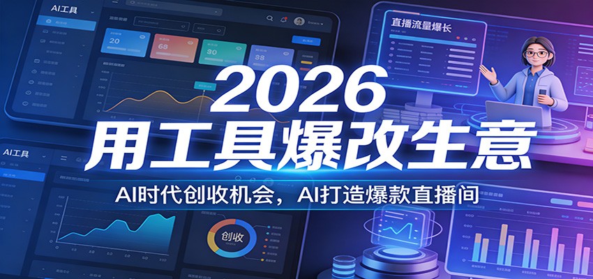 2026用工具爆改生意，AI时代创收机会，AI打造爆款直播间-长青创习社