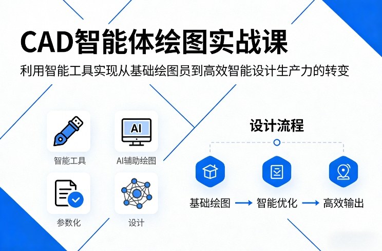 CAD智能体绘图实战课,利用智能工具,实现从基础绘图员到高效智能设计生产力的转变-长青创习社