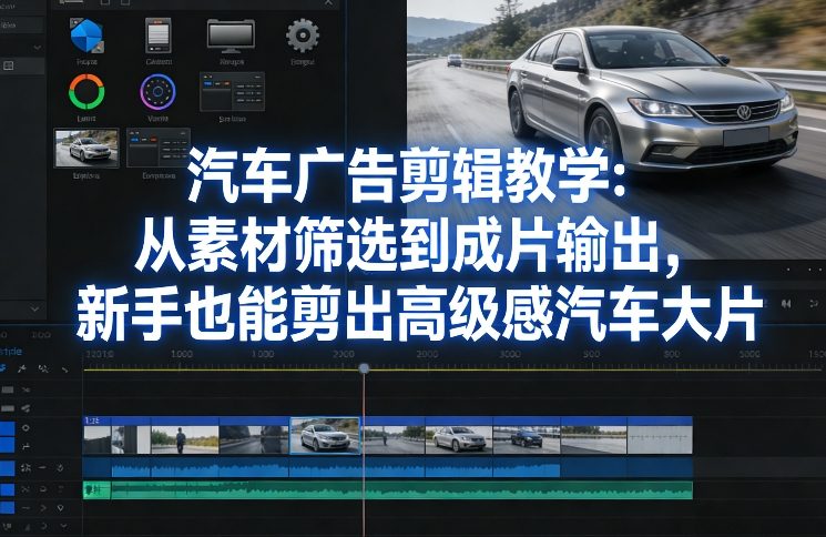 汽车广告剪辑教学：从素材筛选到成片输出，新手也能剪出高级感汽车大片-长青创习社